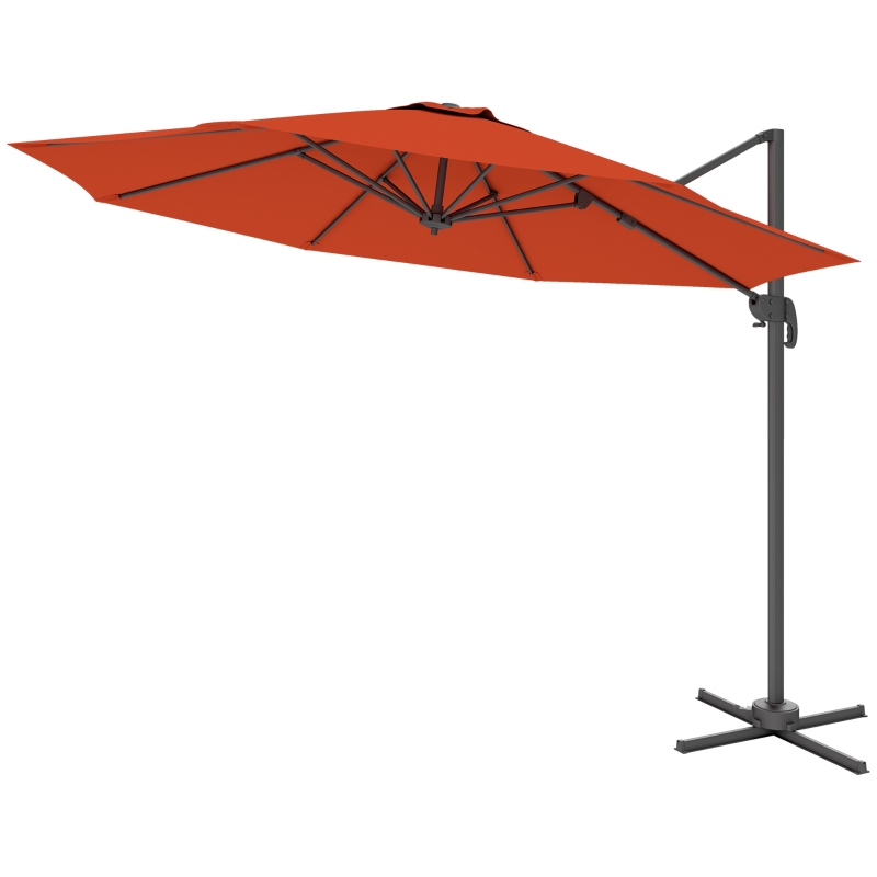 Best Five-Position Overhanging Parasol - Orange - Image 10