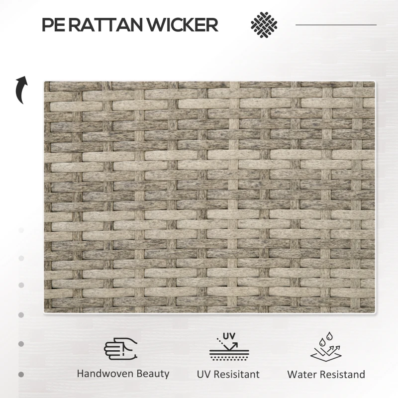 Best Two-Seat Rattan Chair, with Middle Table - Grey - Image 4