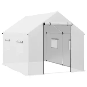 Best Polyethylene Walk-in Polytunnel Greenhouse, 2 x 3(m), White