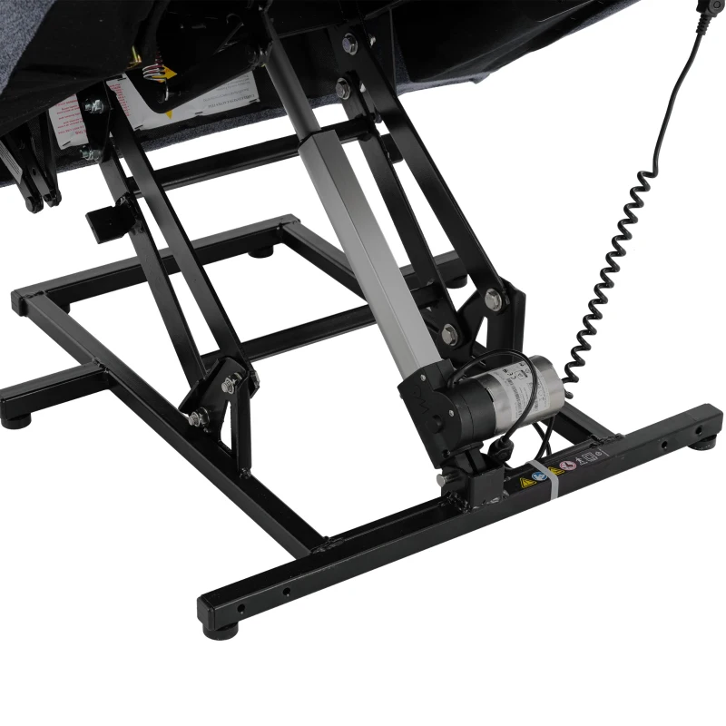 Electric Recliner Armchair with Heating Massage Points, USB Ports, Side Pockets, Executive Power Lift Massage Chair, 92x94x105 cm, Light Grey-Blue - Image 8