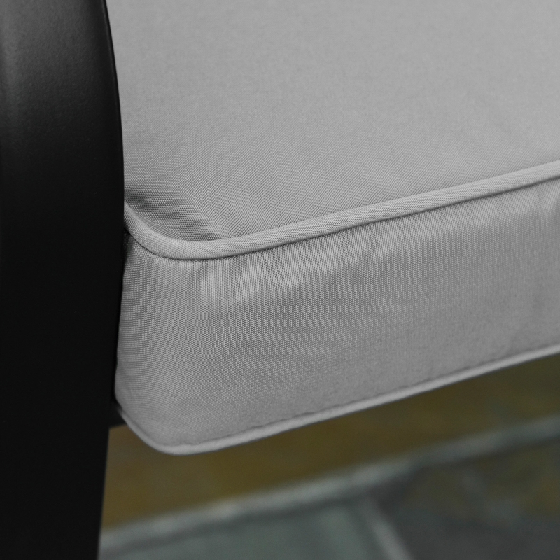 Best 2 Seater Garden Bench Cushion -Light Grey - Image 9