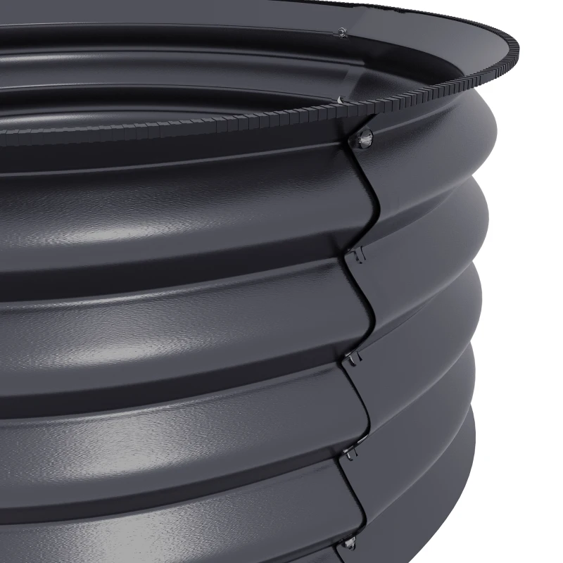 Best Set of 2 Raised Garden Bed, Metal Planter Box with Safety Edging, Easy-to-assemble Stock Tank, Dark Grey - Image 8