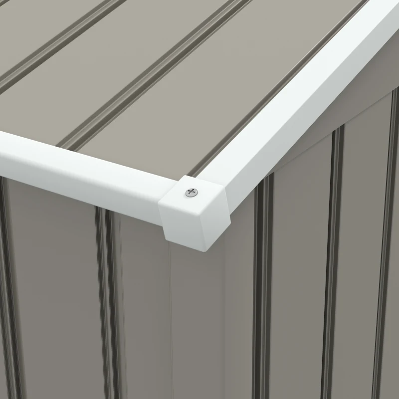 Best 7.7 x 5.7ft Outdoor Garden Storage Shed, Metal Tool House with Ventilation and Sliding Doors, Light Grey - Image 8