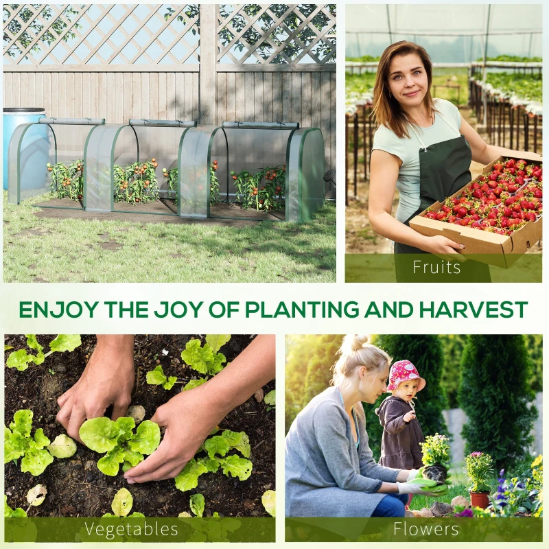 Best PVC Tunnel Greenhouse Green Grow House Steel Frame for Garden Backyard with Zipper Doors 295x100x80 cm, Clear - Image 7