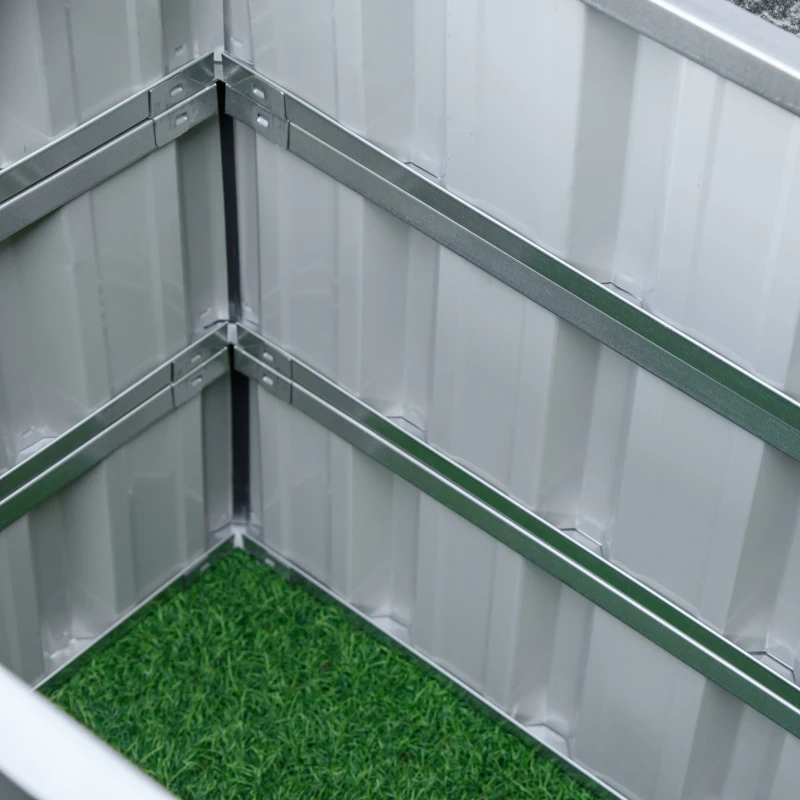 Best 3 Tier Raised Garden Bed, Metal Elevated Planer Box Kit Flower Pot w/ A Pairs of Glove for Garden, Patio to Grow Vegetables, Herbs, Flowers, 118 x 118 x 62 cm, Grey - Image 7