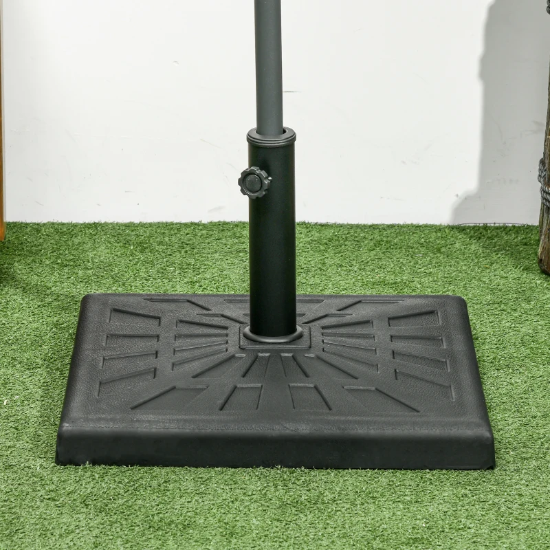 Best 19kg Resin Garden Parasol Base Holder, Square Outdoor Market Umbrella Stand Weight for Poles of Φ32mm, Φ38mm, and Φ48mm, Black - Image 7