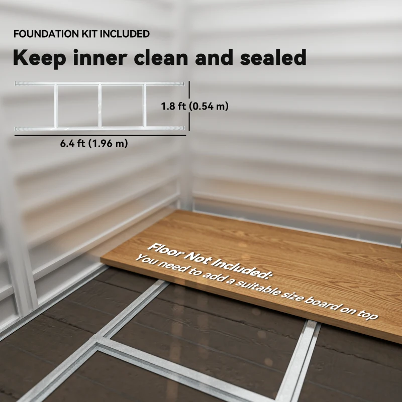 Best 7 x 4ft Garden Shed, Easy to Assemble, Upgraded Galvanised Steel Frame with Foundation Kit, Double Doors with Lock, Outdoor Metal Shed with Vents and Gloves, Garden Storage Shed, Dark Grey - Image 7