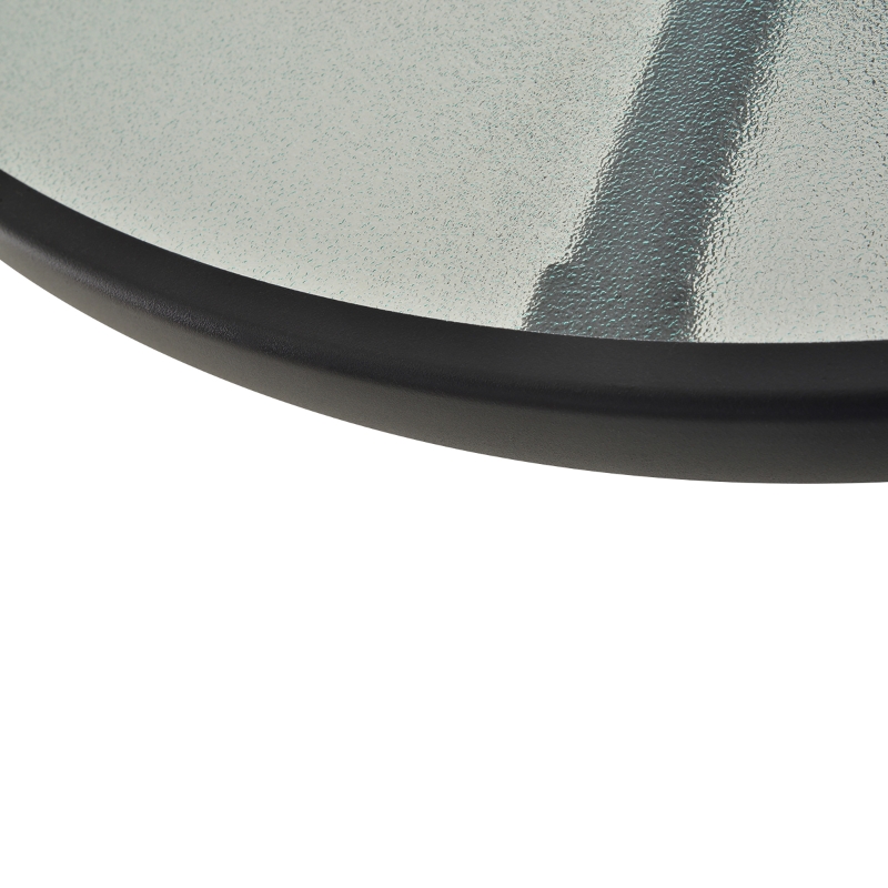 Best Bistro Table Outdoor Round Dining Coffee Table with Parasol Hole, Tempered Glass Top Side Table Patio Garden - 80cm Diameter - Image 9