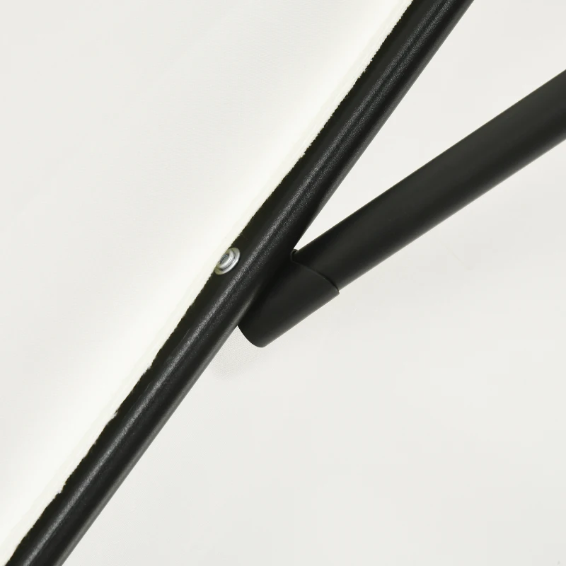 Best 3x2m Patio Parasol Garden Umbrellas Canopy with Aluminum Tilt Crank Rectangular Sun Shade Steel, Cream White - Image 8