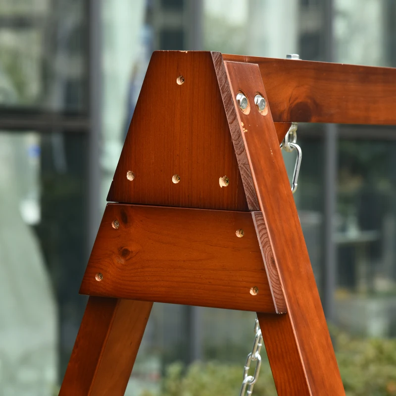 Best 2 Seater Outdoor Garden Swing Chair Wooden Hammock Bench for Porch Patio Yard - Image 7