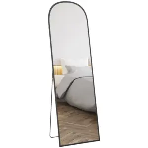 Best 162cm Aluminium Frame Standing Mirror - Black