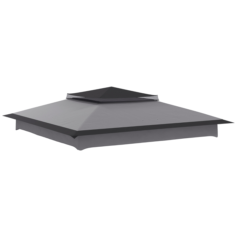 Best Pop up Gazebo Cover, 2-Tier Gazebo Roof Replacement for 3.25m x 3.25m Frame, 30+ UV Protection, Grey - Image 11