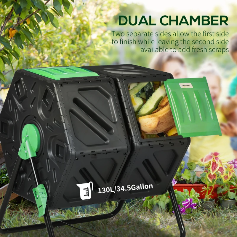 Best 130L Double Chamber Composter - Black - Image 4