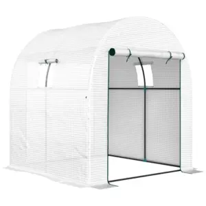 Best 180 x 180cm Walk-In Polytunnel Greenhouse - White