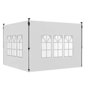 Best Gazebo Side Panels, Sides Replacement with Window for 3x3(m) or 3x4m Pop Up Gazebo, 2 Pack, White