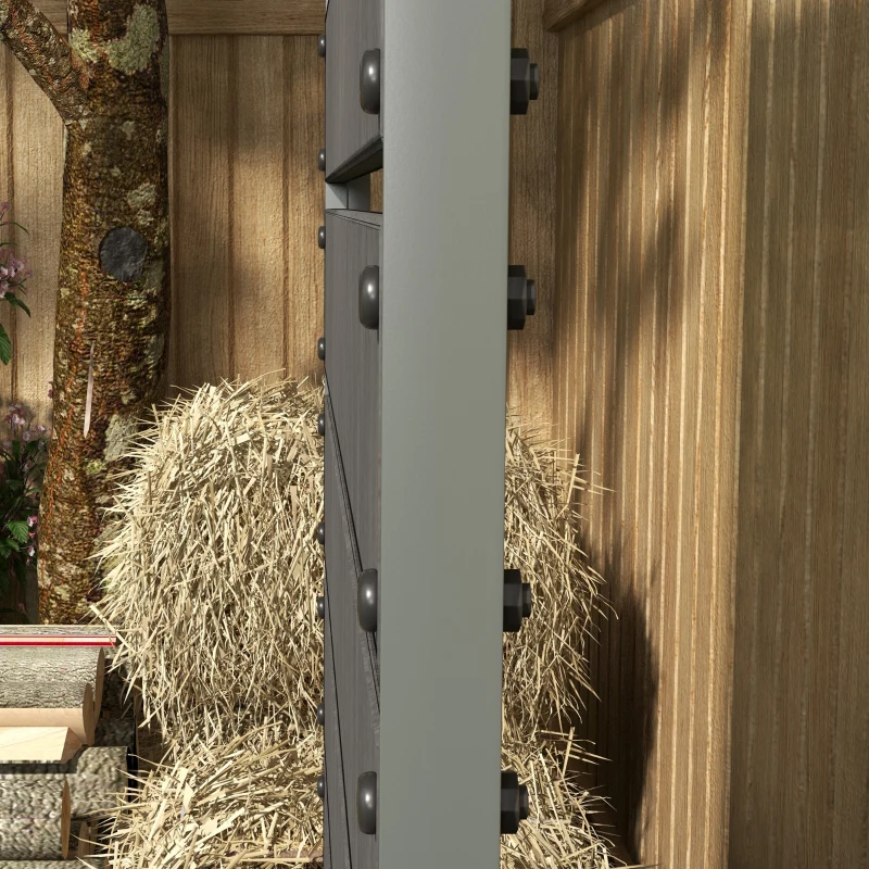 Best Raised Bed for Garden, Planter with Trellis for Climbing Plants, Vines, Planter Box with Drainage Gap, Dark Grey - Image 7