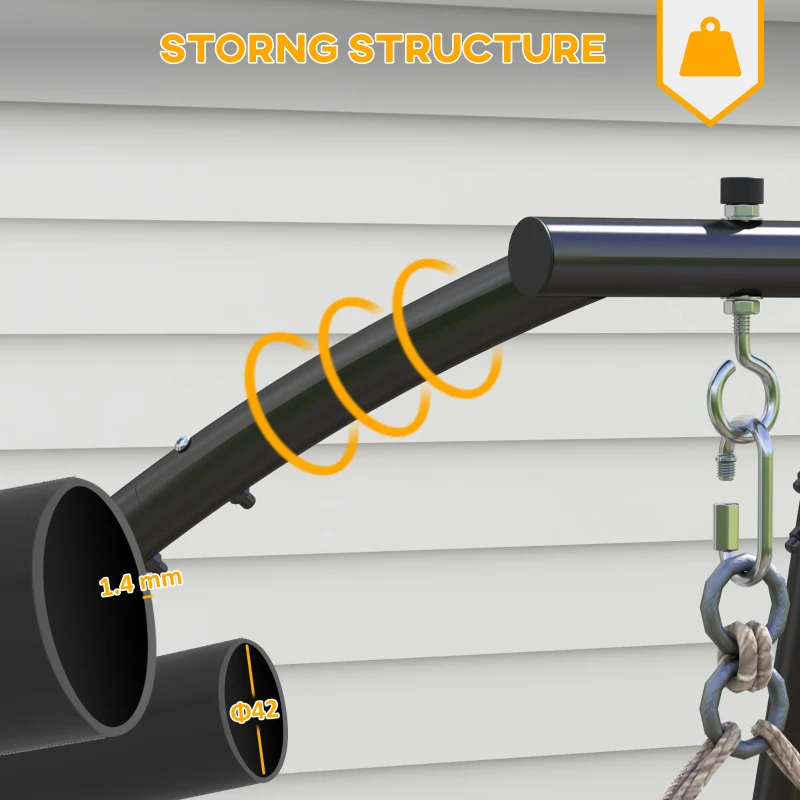 Best Hammock Chair Stand, C Shape Hanging Heavy Duty Metal Frame Hammock Stand for Hanging Hammock Air Porch Swing Chair, Indoor & Outdoor Use, Black - Image 4