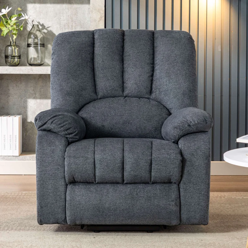 Electric Recliner Armchair with Heating Massage Points, USB Ports, Side Pockets, Executive Power Lift Massage Chair, 92x94x105 cm, Light Grey-Blue - Image 5
