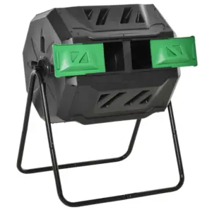 Best 160L 360° Rotating Dual Chamber Composter - Black