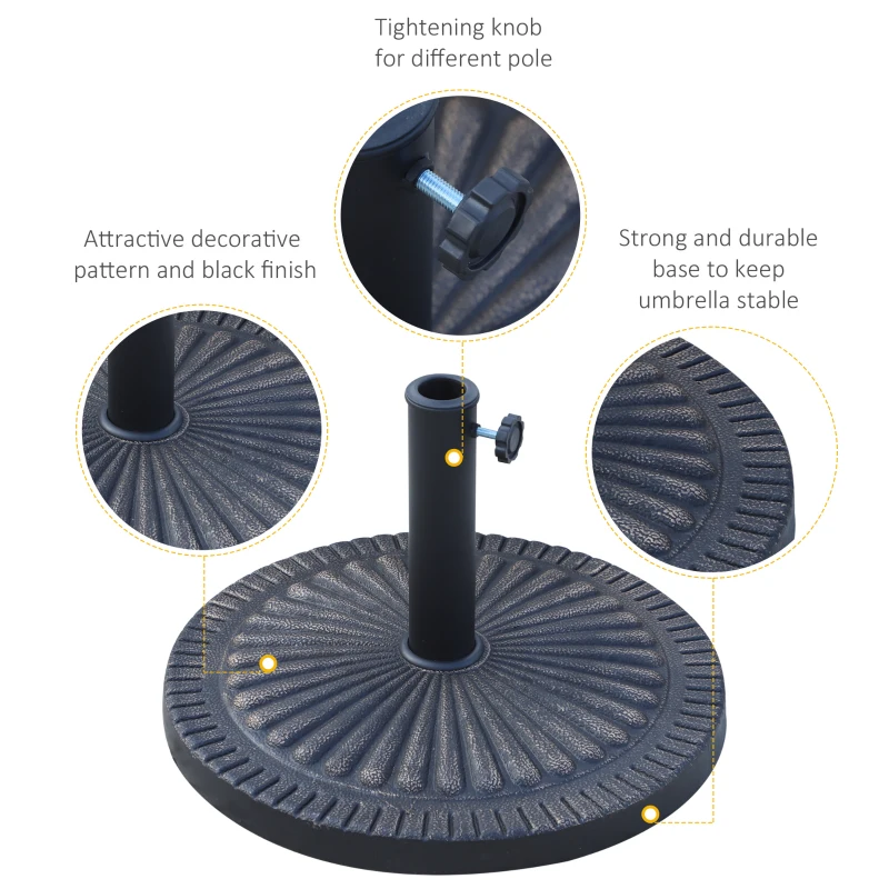 Best 14kg Garden Parasol Base, Round Resin Sun Umbrella Base, Outdoor Umbrella Stand for 38mm or 48mm Outdoor Umbrella Poles, Bronze Tone - Image 6