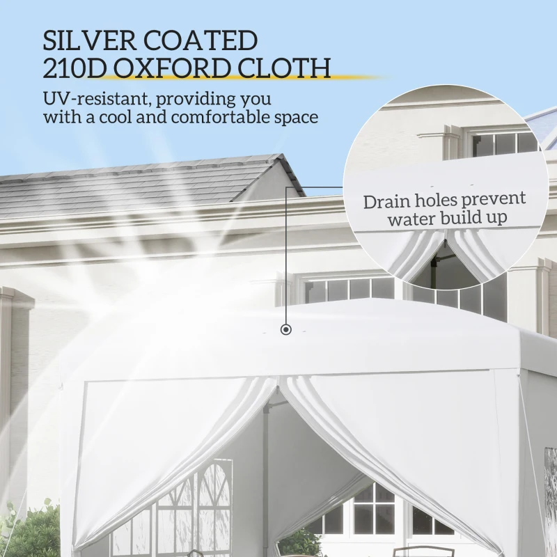 Best 3 x 3m Pop Up Gazebo, Wedding Party Canopy Tent Marquee with Carry Bag and Windows, White - Image 5