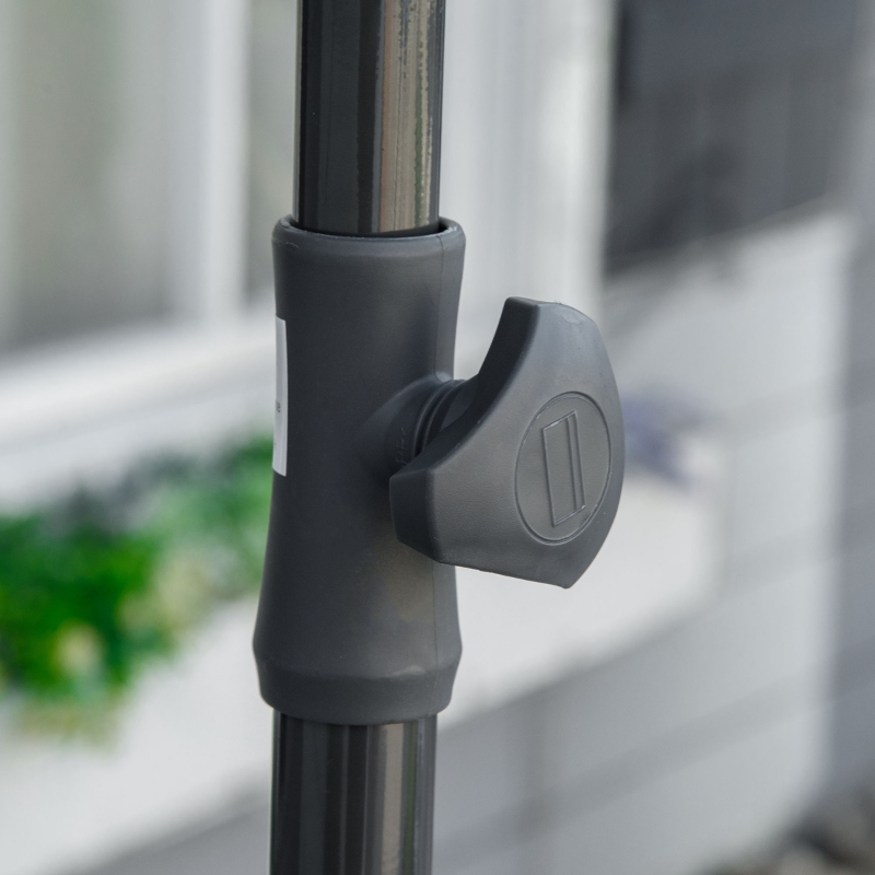 Best Garden Parasol Umbrella, Outdoor Market Table Umbrella with Ruffles & Aluminium Pole, Rectangular Tilting Parasol Sun Shade Canopy, 2 x 1.3m, Green - Image 10