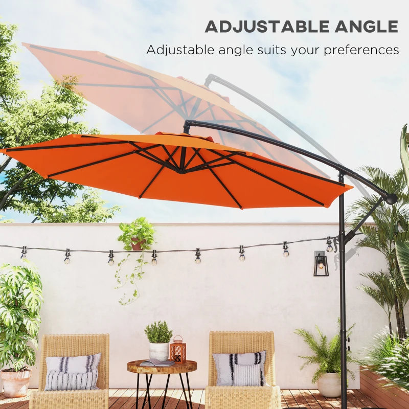 Best 3(m) Overhanging Parasol, with Base - Orange - Image 5
