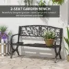 Best 127L x 60W x 85H cm Powder Coated Garden Bench for Patio Backyard, Steel-Black - Image 4