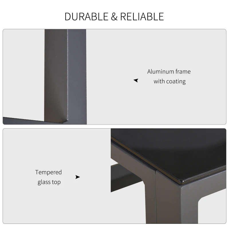 Best 5 Pieces Outdoor Patio Furniture Set, Sofa Couch with Glass Coffee Table, Cushioned Chairs and Aluminum Tube, for Balcony Garden Backyard, Grey - Image 5