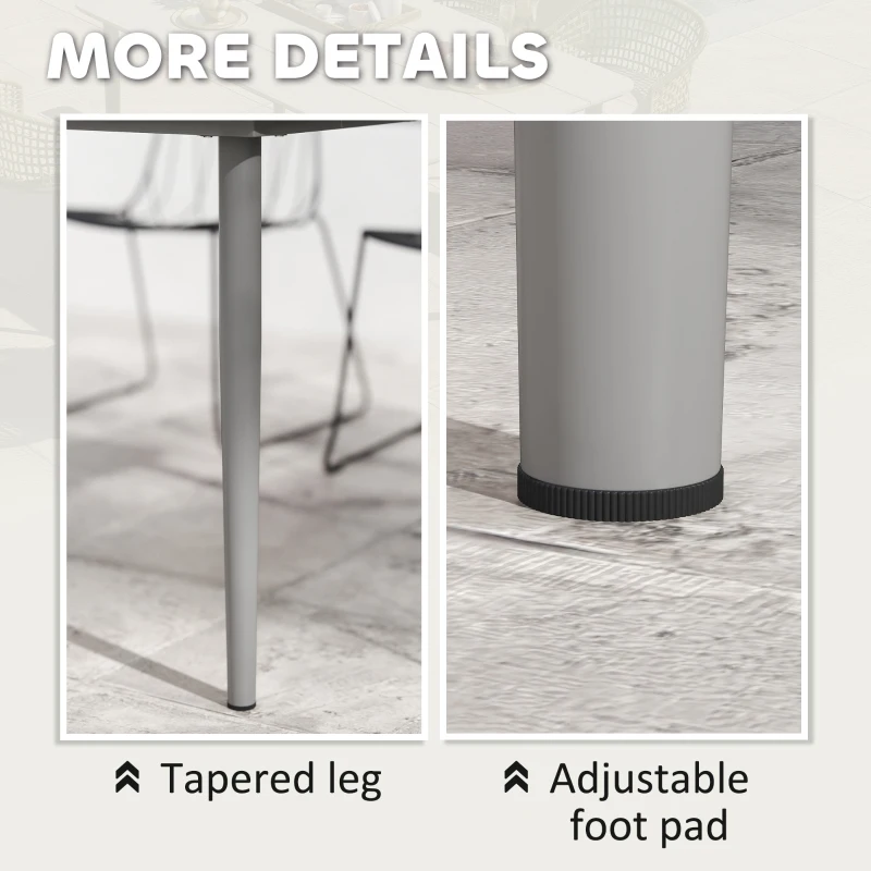 Best Garden Table, Outdoor Dining Table for 6 People, 160 x 90 x 74 cm, with Rust Resistant Metal Frame, WPC Top, for Balcony, Terrace, Dark Grey - Image 7