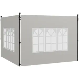 Best Gazebo Side Panels, Sides Replacement with Window for 3x3(m) or 3x6m Gazebo Canopy, 2 Pack, White