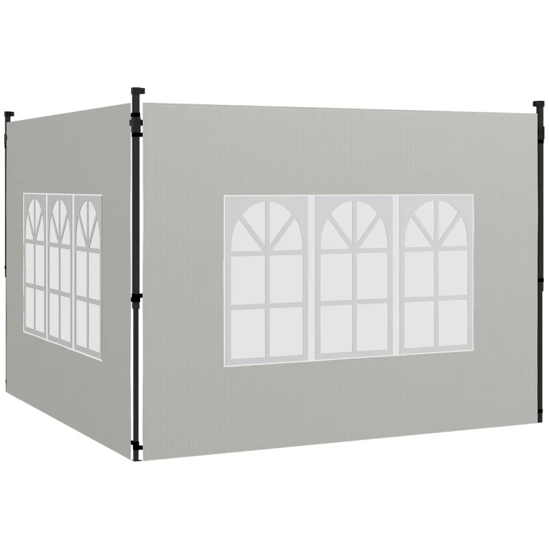 Best Gazebo Side Panels, Sides Replacement with Window for 3x3(m) or 3x6m Gazebo Canopy, 2 Pack, White