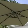 Best 3m Square Canopy Cantilever Parasol, with Cross Base - Beige - Image 7
