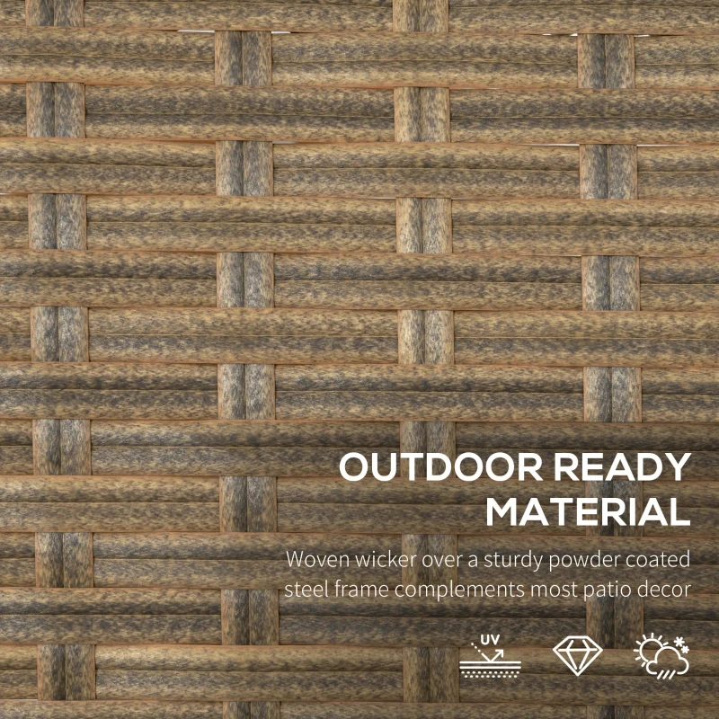 Best 5 Piece PE Rattan Garden Furniture Set, 2 Armchairs,2 Stools, Steel Tabletop with Wicker Shelf, Padded Outdoor Seating, Grey - Image 6