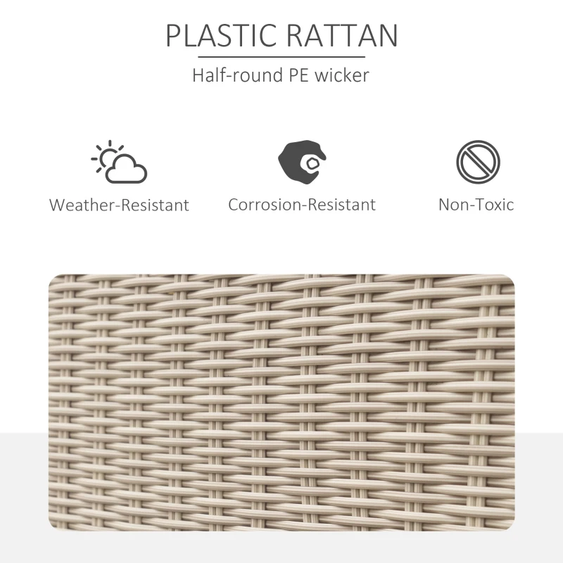 Best 5 PCS Reclining PE Rattan Garden Dining Set Bonzer Patio Furniture w/ Sofa Chairs Glass Table, Olefin Cushions Adjustable Feet Stylish Lounge Conversation - Image 7