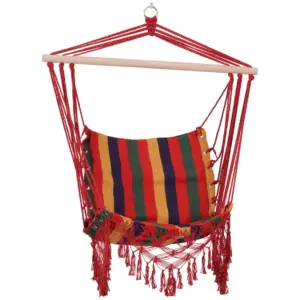 Best Hammock Chair Swing Colourful Striped Tree Hanging Seat Porch Indoor Outdoor Fabric Garden Furniture