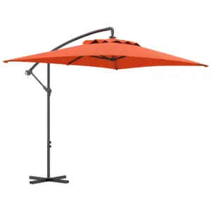 Best 3(m) Cantilever Overhanging Parasol, with Cross Base - Orange