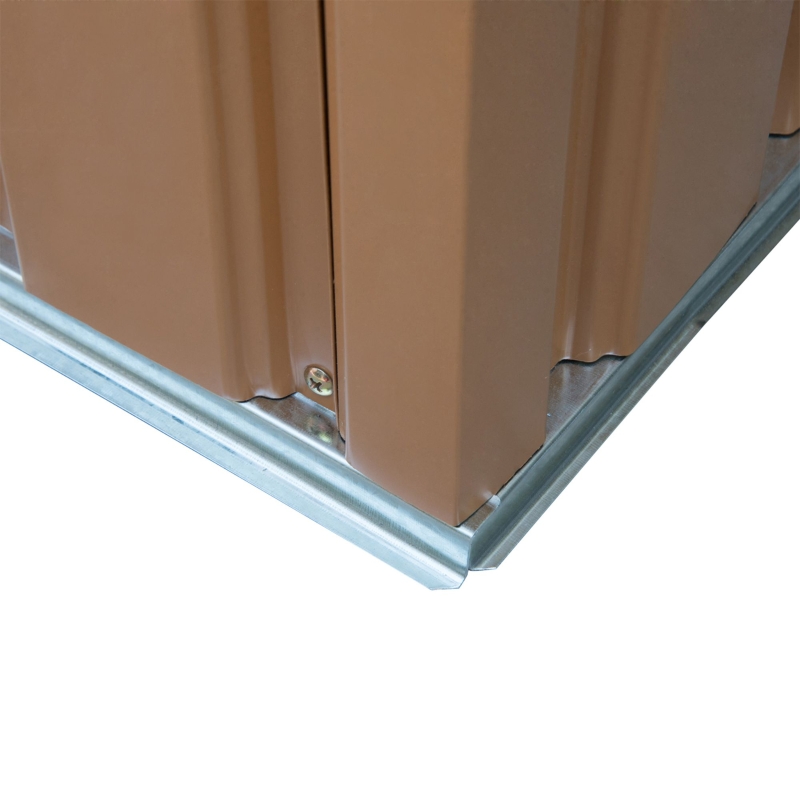 Best 7 x 4ft Lockable Metal Garden Tool Storage Shed Storage - Light Brown - Image 11