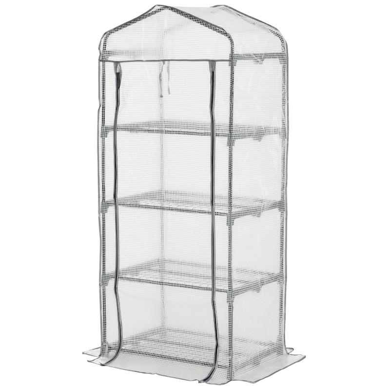 Best 4 Tiers Mini Portable Greenhouse Compact Plant Grow Shed Metal Frame PE Cover 160H x 70L x 50Wcm - Image 11