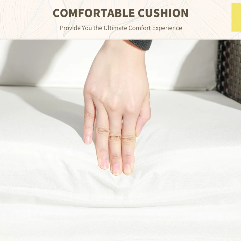 Best 3 Pieces Rattan Bistro Set Balcony Furniture with Cushions, Storage Function - Mixed-Brown - Image 5