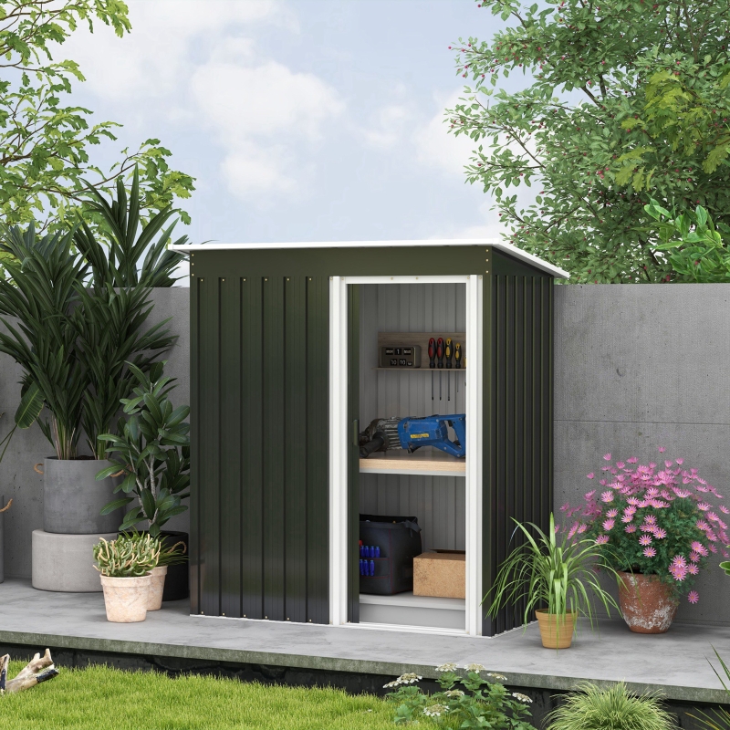 Best 5 x 3ft Garden Storage Shed with Sliding Door and Sloped Roof Outdoor Equipment Tool, Black - Image 10