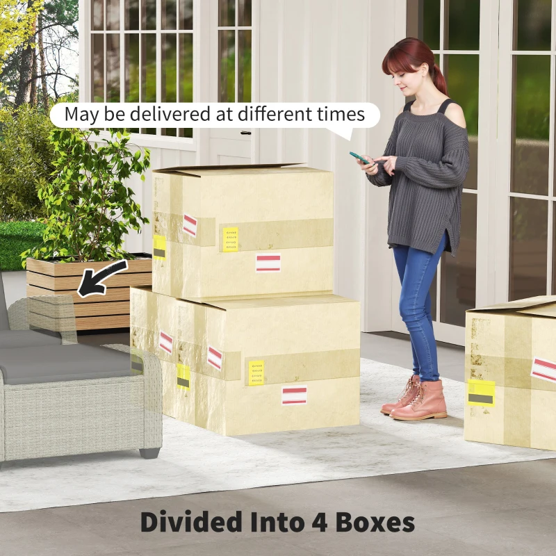 Best 5-Piece Rattan Garden Furniture Set with Cushions - Charcoal Grey - Image 8