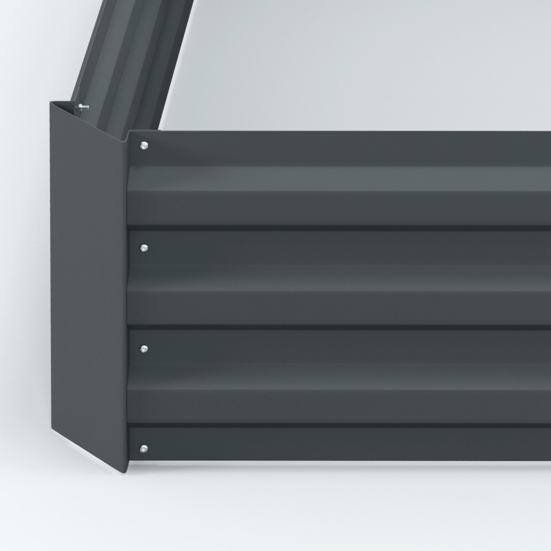 Best Set of 2 291L Raised Garden Bed, Elevated Galvanised Planter Box for Flowers, Herbs, 100x100x30cm, Dark Grey - Image 9