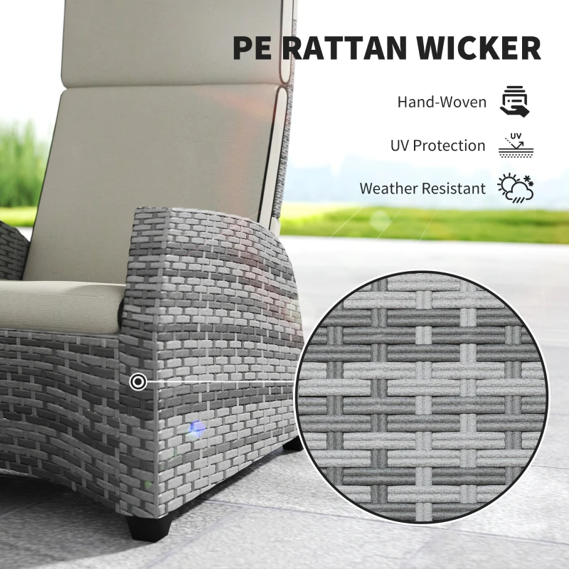 Best 5-Piece Rattan Garden Furniture Set with Cushions - Grey - Image 5