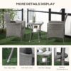 Best 3 Pieces Rattan Bistro Set, Wicker Garden Furniture Set with 2-Tier Coffee Table and Chairs, Washable Cushions, for Outdoor Patio Balcony, Grey - Image 5