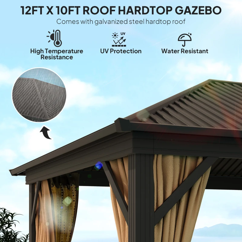 Best 3.6 x 3(m) Aluminium Frame Hardtop Gazebo, with Accessories - Image 4
