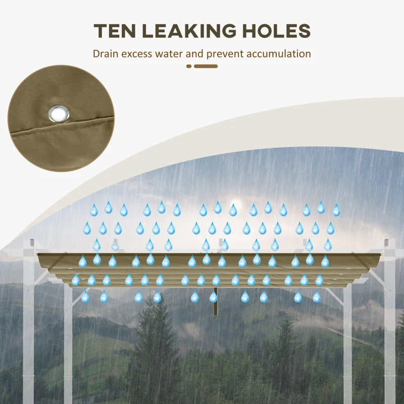 Best Retractable Pergola Shade Cover, Replacement Canopy Fabric for 3 x 3 (m) Pergola, Gazebo Retractable Roof, Tan - Image 5