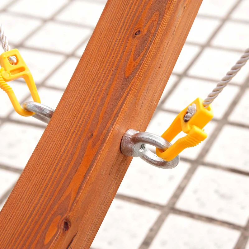 Best Outdoor Hammock with Stand, Free Standing Hammock with Arc Wooden Frame and 200 x 100cm Fabric, Garden Swing Hanging Bed with Safe Ropes, Multicolour - Image 8