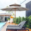 Best 2.7m Elegant Wooden Frame Parasol Umbrella - Grey - Image 18