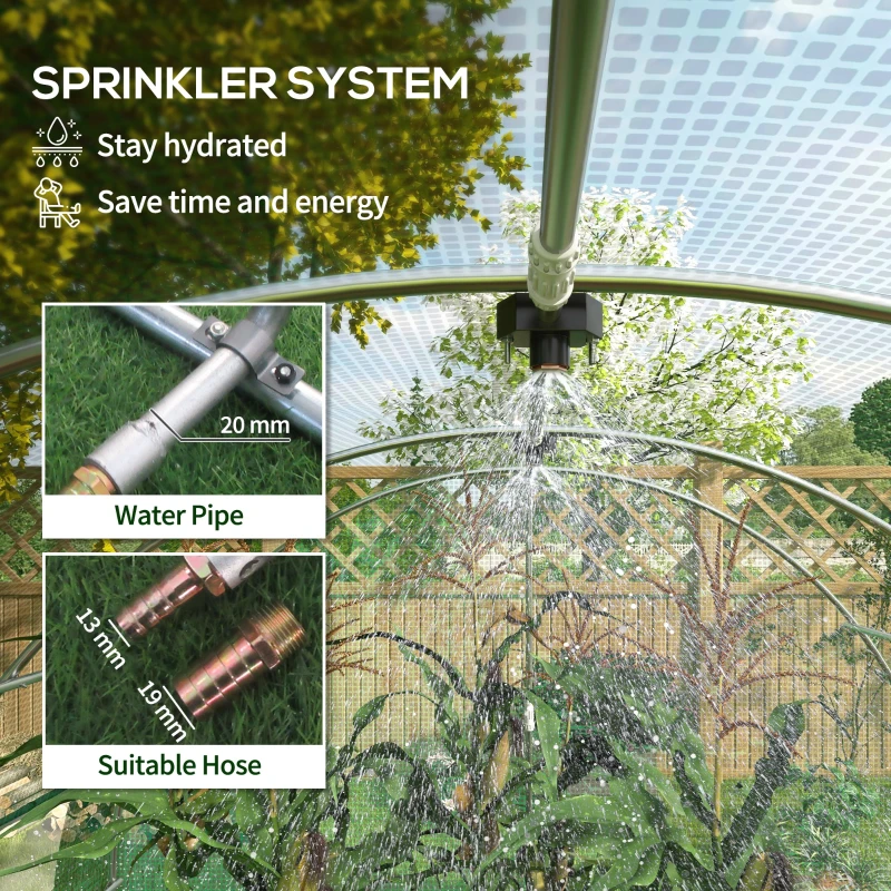 Best Sprinkler System Polytunnel Greenhouse, 4 x 3(m), Green - Image 4